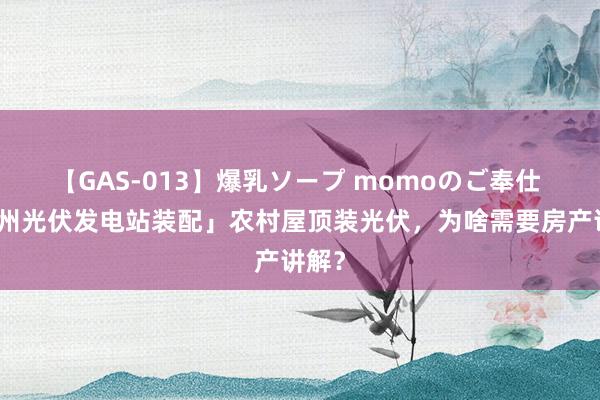 【GAS-013】爆乳ソープ momoのご奉仕 「邳州光伏发电站装配」农村屋顶装光伏，为啥需要房产讲解？