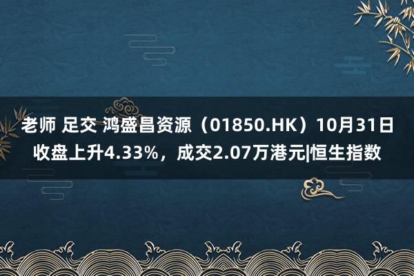 老师 足交 鸿盛昌资源（01850.HK）10月31日收盘上升4.33%，成交2.07万港元|恒生指数